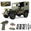 Hylukon RC Crawler, 1:10 Scales Upgraded Willys Military Jeep with Linked Lights Winch & Canvas Cover, 2.4Ghz 4WD Off Road RC Car, All Terrain Electric RC Jeep for Teens Adults view 1