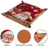 Microfiber Leather Dice Trays Folding for RPG DND Table Games, Dice Holder Storage Box Portable Rolling Dice Tray, 20.5x20.5cm (Elk Santa) view 3