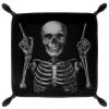 Microfiber Leather Dice Trays Folding for RPG DND Table Games, Dice Holder Storage Box Portable Rolling Dice Tray, 20.5x20.5cm (Cool Skull) view 1