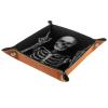 Microfiber Leather Dice Trays Folding for RPG DND Table Games, Dice Holder Storage Box Portable Rolling Dice Tray, 20.5x20.5cm (Cool Skull) view 2