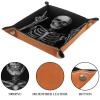 Microfiber Leather Dice Trays Folding for RPG DND Table Games, Dice Holder Storage Box Portable Rolling Dice Tray, 20.5x20.5cm (Cool Skull) view 3