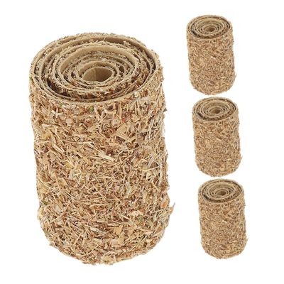 BESPORTBLE 4Pcs Miniature Artificial Hay Bales for Dollhouse and Fairy Garden Realistic Straw Cylinder Haystacks Wood Material Lightweight Decorative Hay Blocks for DIY Autumn and Porch Decor