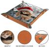Microfiber Leather Dice Trays Folding for RPG DND Table Games, Dice Holder Storage Box Portable Rolling Dice Tray, 20.5x20.5cm (Christmas Orange Cat) view 3