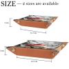 Microfiber Leather Dice Trays Folding for RPG DND Table Games, Dice Holder Storage Box Portable Rolling Dice Tray, 20.5x20.5cm (Christmas Orange Cat) view 4