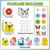 Spring Party Decorations Hello Spring Banner Sunflowers Butterfly Hanging Swirl Decor Daisy Honeycomb Centerpiece Table Toppers Spring Summer Floral Party Decor for Birthday Wedding 31PCS view 2