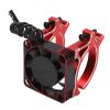 Drfeify 40 to 42mm Aluminum Alloy Motor Heatsink Cooling Fan with Bracket Compatible with RC Model Car Fit 4068 4082 4092 4074 4274 4268 Motors (Reddish Black view 2