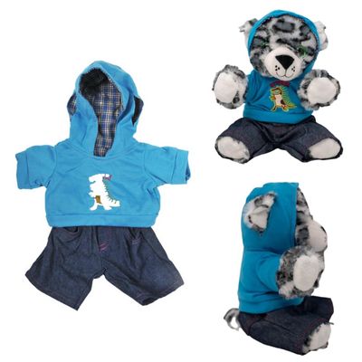 Dinosaur Outfit with Tail and Hood for 16 Plush Animals Teddy Bear Clothes Stuffed Animal Costume Dress Up