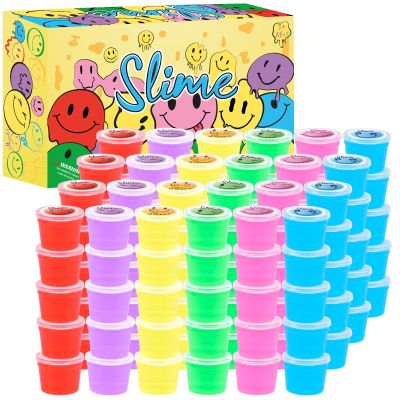 120 Pack for Kids Clear Crystal Bulk Slime Kit, Slimes Toys for Girls and Boys, Stress Relief, Non-Sticky, Classroom Reward, Easter Party Favors Supplies