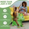 Plush Green Dinosaur Bounce & Ride-on Inflatable Hopper Toddler Toy with Pump view 2
