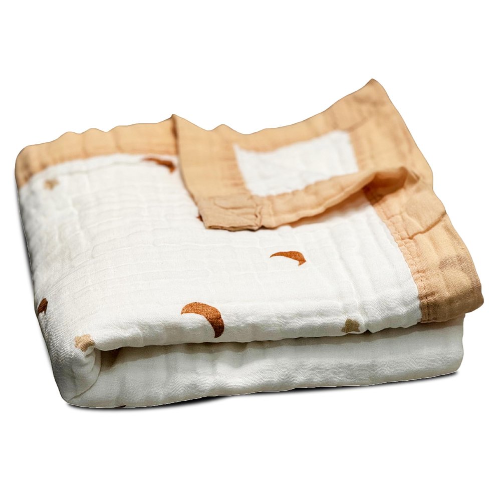 100% Cotton Muslin Baby Blanket | Soft & Breathable 6-Layer Swaddle & Receiving Blanket | Lightweight Quilt for Newborns, Infants & Toddlers | Gender-Neutral (Moonlit Dreams)