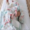 100% Cotton Muslin Baby Blanket | Soft & Breathable 6-Layer Swaddle & Receiving Blanket | Lightweight Quilt for Newborns, Infants & Toddlers - Unicorn & Rainbows - Sage Trim view 2