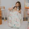 100% Cotton Muslin Baby Blanket | Soft & Breathable 6-Layer Swaddle & Receiving Blanket | Lightweight Quilt for Newborns, Infants & Toddlers - Unicorn & Rainbows - Sage Trim view 3