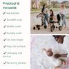 100% Cotton Muslin Baby Blanket | Soft & Breathable 6-Layer Swaddle & Receiving Blanket | Lightweight Quilt for Newborns, Infants & Toddlers - Unicorn & Rainbows - Sage Trim view 4
