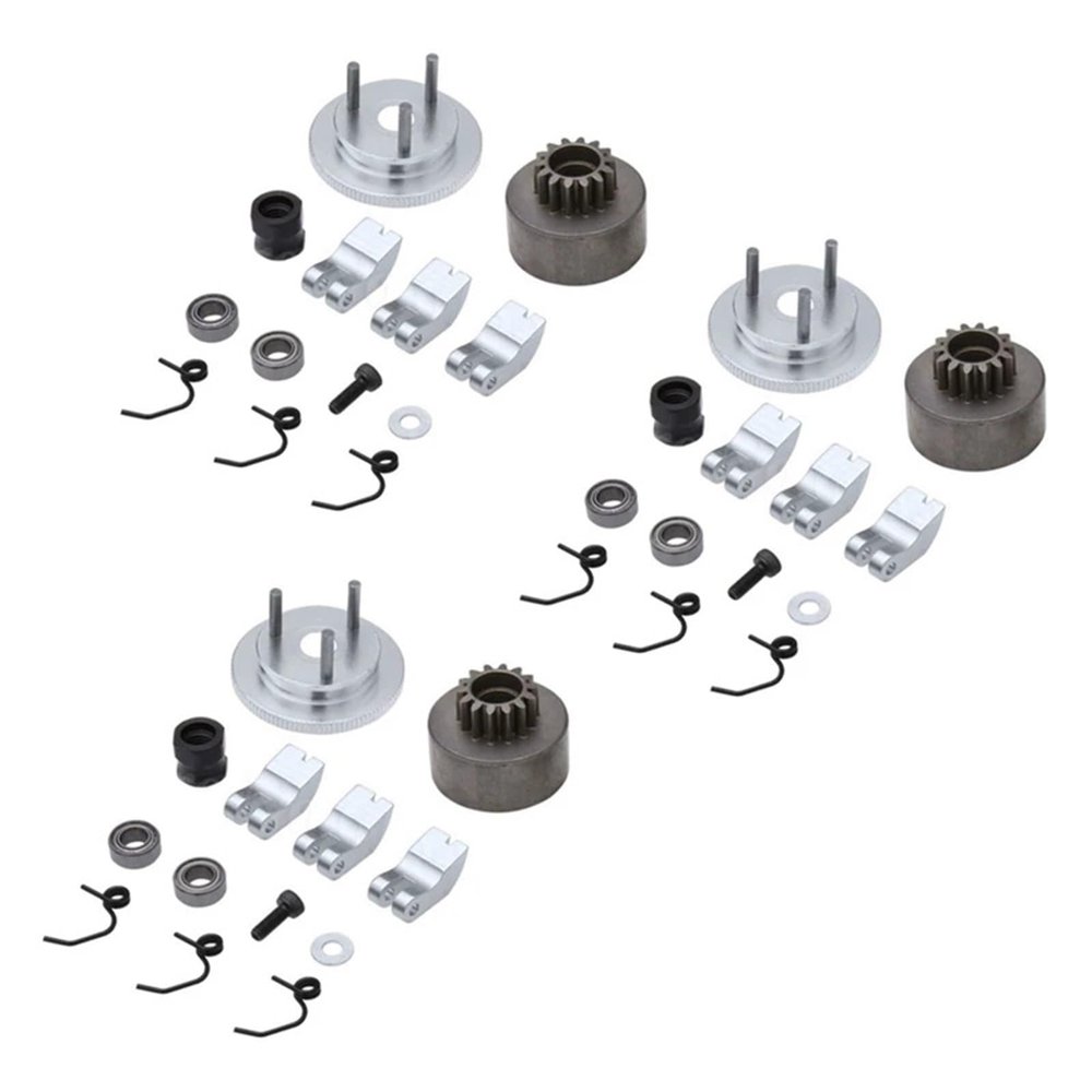 3X RC Clutch Bell 14T Gear Bearing Clutch Shoes Springs Cone&Engine Nut Flywheel Assembly for Ni-TRO Car for HPI for Tra-xxas