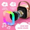 2026 Newest Mini Karaoke Machine for Kids Girls & Boys - Portable Bluetooth Speaker with 2 Wireless Microphones - Kids Birthday Gifts for Ages 4-10 - Kids' Instrument Accessories - Rose Gold view 3