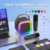 2026 Newest Mini Karaoke Machine for Kids Girls & Boys - Portable Bluetooth Speaker with 2 Wireless Microphones - Kids Birthday Gifts for Ages 4-10 - Kids' Instrument Accessories - Black view 2