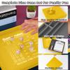 AUSIIBTO Dice Tray and Storage Case for Farkle Game - Includes Embedded Scoring Combinations, 4 Sets of 6 Pearl Dice, 50 Sheet Score Pad and Pen Holder for The Classic Family Game - Yellow and Grey view 2