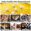 AUSIIBTO Dice Tray and Storage Case for Farkle Game - Includes Embedded Scoring Combinations, 4 Sets of 6 Pearl Dice, 50 Sheet Score Pad and Pen Holder for The Classic Family Game - Yellow and Grey view 4