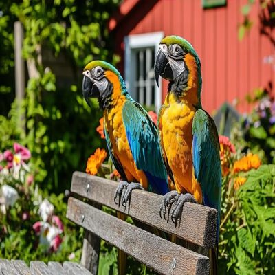 1000 Piece Adult Jigsaw Puzzle - Two Parrots on a Bench Detail Funny Life Puzzle Relaxation