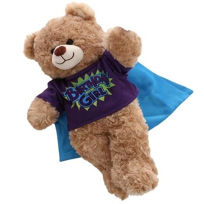 Plush Gear Birthday Hero Girl T-Shirt Outfit 6-10 inch - Plush Toy Clothes for Stuffed Animals, Teddy Bears, Dolls, Dress Up Costume for Small Plushies, Birthday Gift Accessory