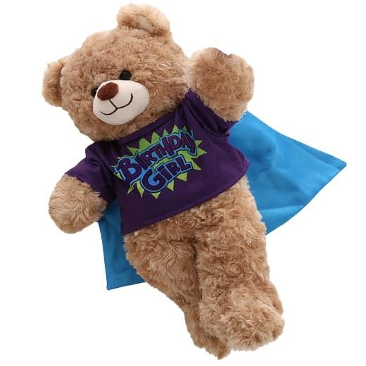 Plush Gear Birthday Hero Girl T-Shirt Outfit 6-10 inch - Plush Toy Clothes for Stuffed Animals, Teddy Bears, Dolls, Dress Up Costume for Small Plushies, Birthday Gift Accessory