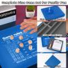 AUSIIBTO Dice Tray and Storage Case for Farkle Game - Includes Embedded Scoring Combinations, 4 Sets of 6 Pearl Dice, 50 Sheet Score Pad and Pen Holder for The Classic Family Game - Blue and Grey view 2
