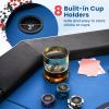 Giantex 48" Poker Table Foldable - 8 Player Octagon Texas Holdem Poker Tables w/ 8 Cup Holders, Casino-Grade Felt Surface, Padded Rails, Portable Folding Card Game Table for Blackjack (Blue+Black) view 4