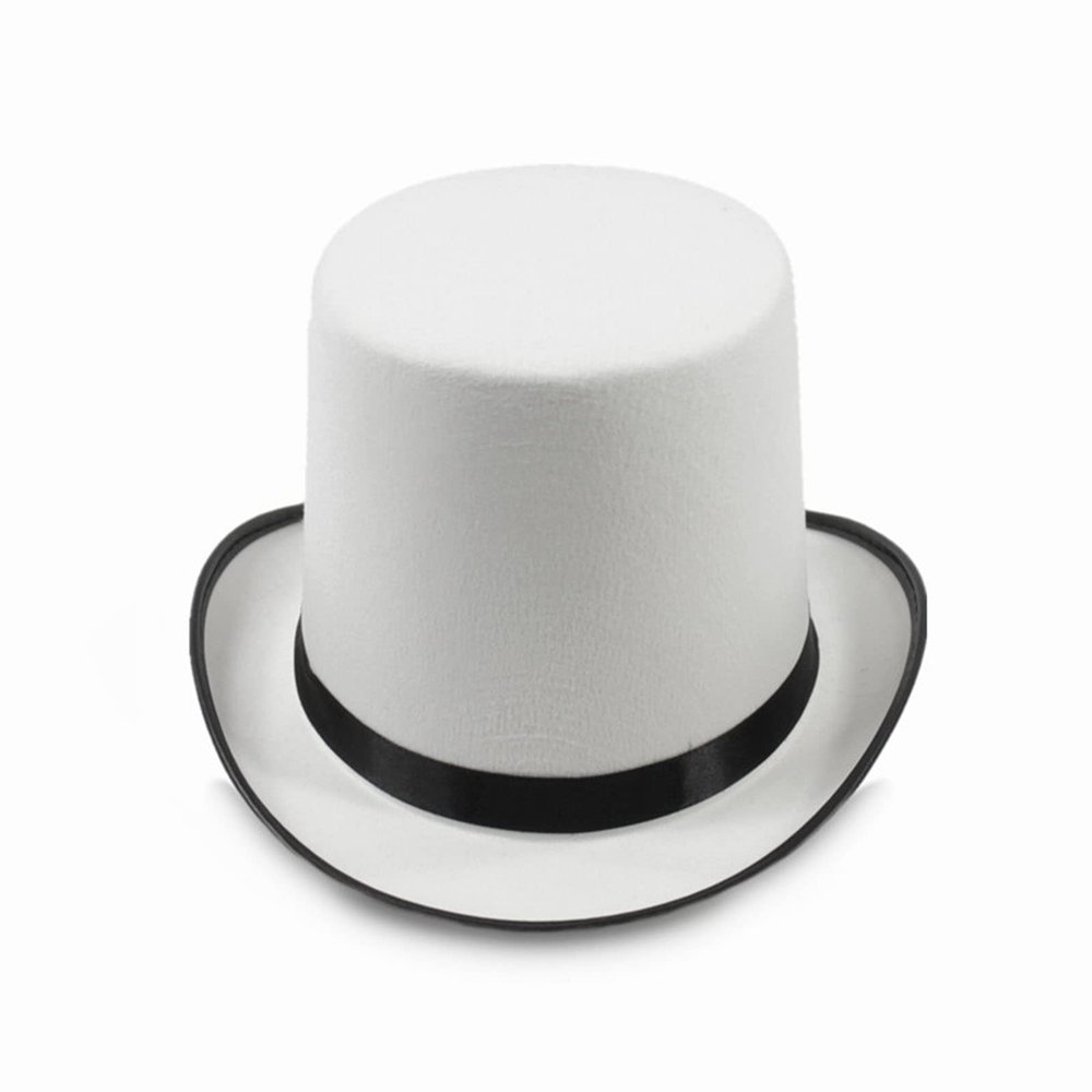 XAGMODSHN White Top Hat Bowler Top Hat Magician Top Hat Magician Performed Hat Jazz Stage Performances Carnival Nightclub