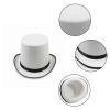 XAGMODSHN White Top Hat Bowler Top Hat Magician Top Hat Magician Performed Hat Jazz Stage Performances Carnival Nightclub view 2