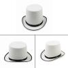 XAGMODSHN White Top Hat Bowler Top Hat Magician Top Hat Magician Performed Hat Jazz Stage Performances Carnival Nightclub view 4
