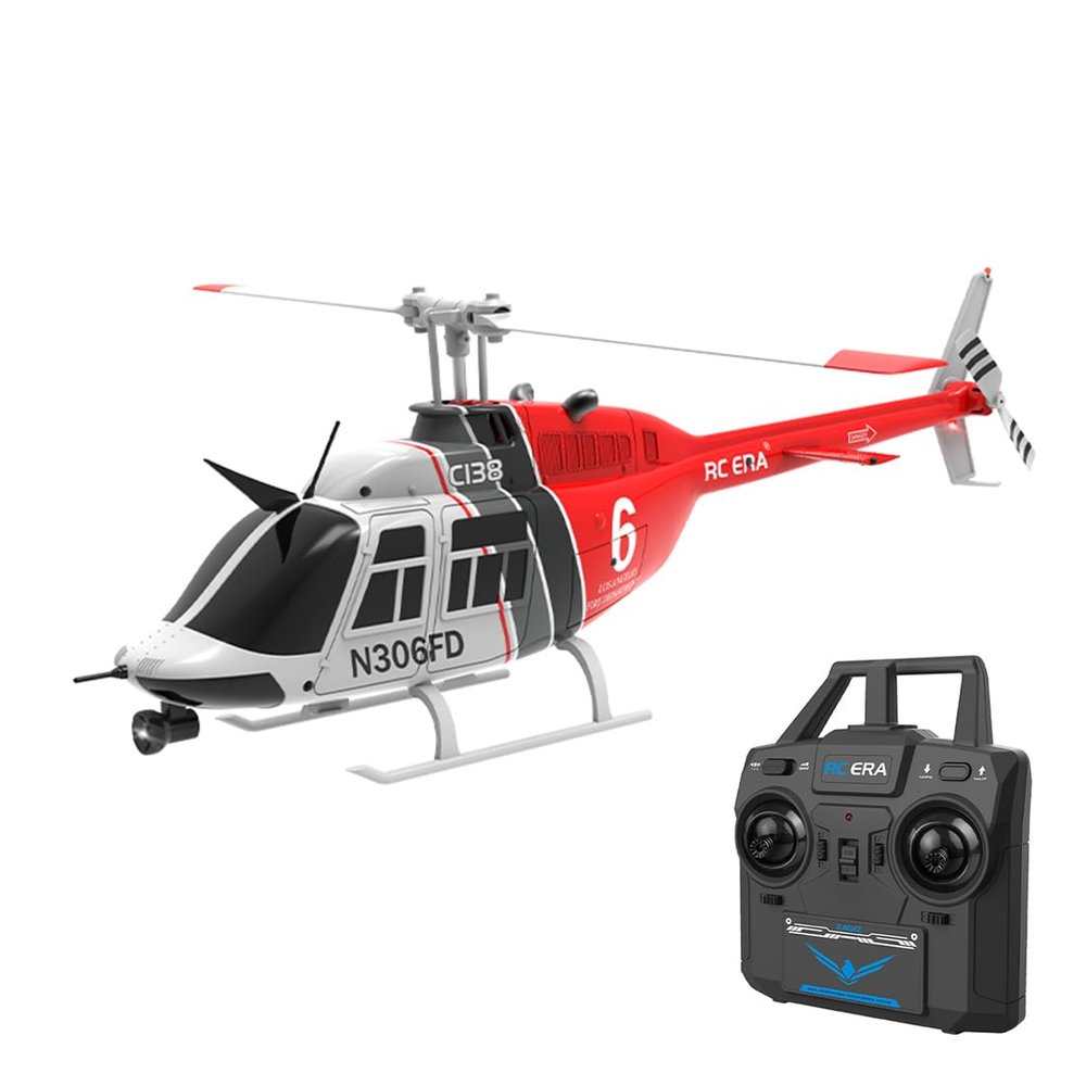 BrickCraftWorks RC ERA C138 1/33 Scale 206 6CH Helicopter with Optical Flow Positioning, Indoor Outdoor RC Airplane Model Toys Gift (RTF Version)