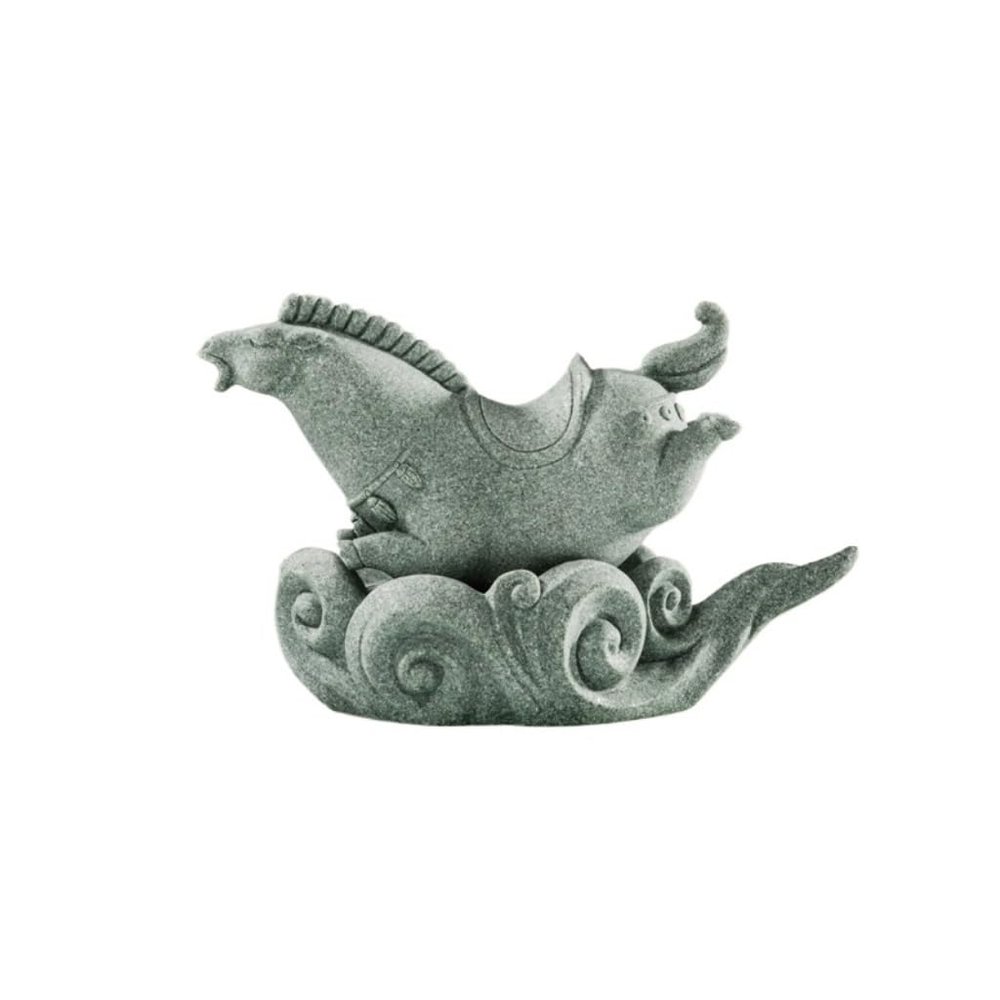 HEAIQI Desk Tea Pet Green Sandstone Horse Tea Pet Study Tea Play Decoration Home Kung Fu Tea Accessories Tea Tray Crafts Figurine Tea Set Accessories