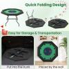 Giantex 48" Poker Table Foldable - 8 Player Octagon Texas Holdem Poker Tables w/ 8 Cup Holders, Casino-Grade Felt Surface, Padded Rails, Portable Folding Card Game Table for Blackjack (Green+Black) view 2