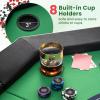 Giantex 48" Poker Table Foldable - 8 Player Octagon Texas Holdem Poker Tables w/ 8 Cup Holders, Casino-Grade Felt Surface, Padded Rails, Portable Folding Card Game Table for Blackjack (Green+Black) view 4