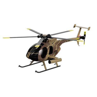 BrickCraftWorks MD500 C189 Little Bird Helicopter Model for Adults, 1/28 2.4G 4CH Single-Rotor Aircraft Model One-Key Takeoff and Landing (RTF Version/Camo)