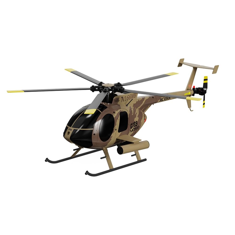 BrickCraftWorks MD500 C189 Little Bird Helicopter Model for Adults, 1/28 2.4G 4CH Single-Rotor Aircraft Model One-Key Takeoff and Landing (RTF Version/Camo)