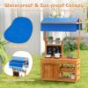 Costzon Mud Kitchen, Fir Wood Kids Kitchen Playset with Adjustable Canopy, Sink, 4 Pots, Blackboard, Kids Potting Bench Mud Table for Backyard, Outdoor Play Kitchen for Boys Girls 3+ view 4