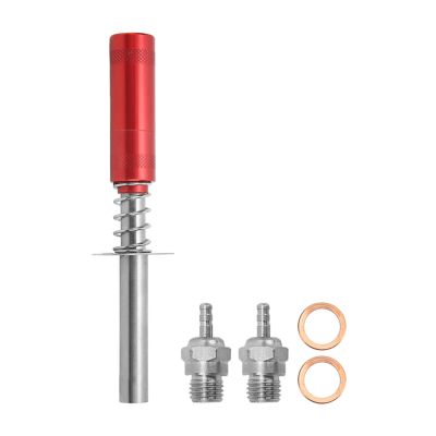 Alomejor Glow Plug Igniter Lightweight Compact RC Engine Starter for HSP 80103 Aircraft Ships (Red)