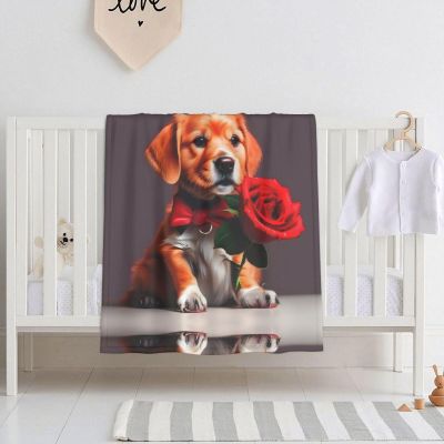 Gentleman-Like Dog Baby Blanket, Super Soft Baby Swaddle Blanket, 30 * 40 Inch for Crib/Crib, Soft and Breathable for Baby