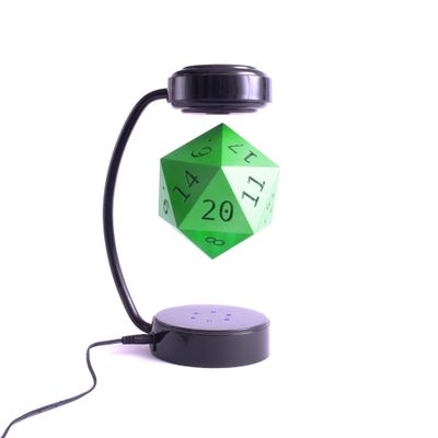 Tabletop D20 Dice with LED Lights - 20-Sided Die for D&D Decoration, Cosplay, and Fantasy Gaming (Green)