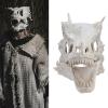 aqxreight Latex Dinosaur Skull Mask, Halloween Costume Party Props, for Cosplay, Haunted House with Lifelike Jaw, Suitable for Role Playing view 3