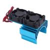 ESC Cooling Fan and Motor Dual Fan Set, Aluminum Plastic Fan Set for Stampede 4x4 Rustler 4x4 Hoss 4x4 with Velineon VXL 3s (Blue) view 1
