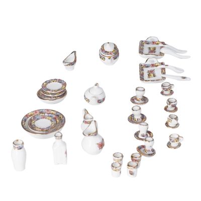 1:12 Dollhouse Tea Cup Set Simulation Deco Miniature Ceramics Tea Cup Set for 46 Type1 Porcelain Party or Simply w to Add of to Dollhouse Tea Cup SetMiniature Ceramics Tea Cup