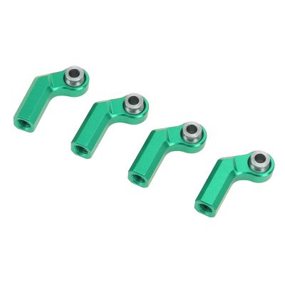 Alomejor 7.0mm Ball RC Car Rod End with Alloy M4 Curved CW Set for 1/10 Scale Model Car Accessories Replacement Part (Green)