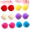 MOBUTOFU 6 Pairs Non Piercing Earrings for Kid Fur Ball Earrings Hoop for Clip-on Ear Clips Kid Pierced Ear Clips Non Pierced view 2