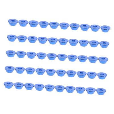 HOMOCONO 50pcs Aluminum Alloy Conical Washers Gasket for Models and Rc Aircraft Anti-Skid Smooth Surface Easy Installation Cool Color