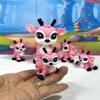 5pcs 3D Printed Christmas Reindeers, Articulated Tiny Animal Figures, Pink and White Christmas Baby Reindeers Fidget Toys, Home Decor Fidget Toy view 3