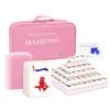 AzulHome American Pink Mahjong Set with1.4 Large Numbered Melamine Tiles (166 Pieces) | Premium Dice, Chips & Elegant Pink Carrying Case view 1