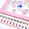 AzulHome American Pink Mahjong Set with1.4 Large Numbered Melamine Tiles (166 Pieces) | Premium Dice, Chips & Elegant Pink Carrying Case view 2