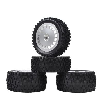 1/10 Buggy Tire w/Alu Dish Wheels for Ta-Miya TRF501X DB01 for Plas-ma Edge TT02B DT03 TD4 TD2 DT02 DF02 DF03 Dark for Impact DB02 4WD Car(Silver)